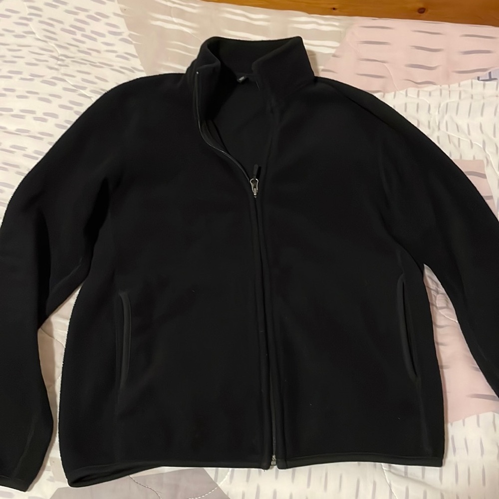 Uniqlo Full Zip Black Fleece Jacket Small
